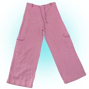 COMFY SINCERLY JULES LINEN BLEND WOMEN'S CARGO PANTS EUC XL